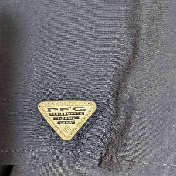 Columbia PFG Navy Blue Short Sleeve Button Down Shirt - Picture 6 of 9